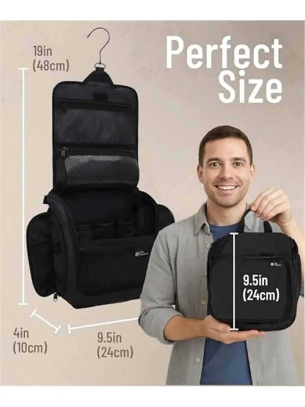 Hanging Travel Toiletry Bag for Men and Women – Cosmetics, Makeup and Toiletries